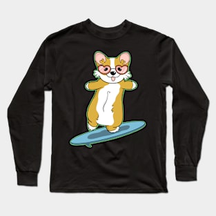 Corgi Surfer Long Sleeve T-Shirt